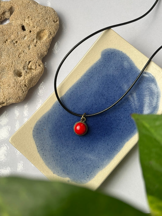 Corel stone necklace