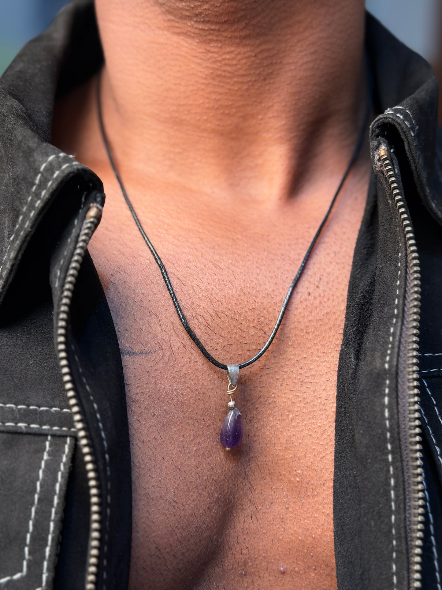 Amethyst natural stone necklace