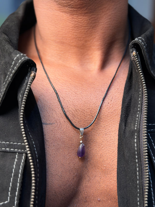 Amethyst natural stone necklace