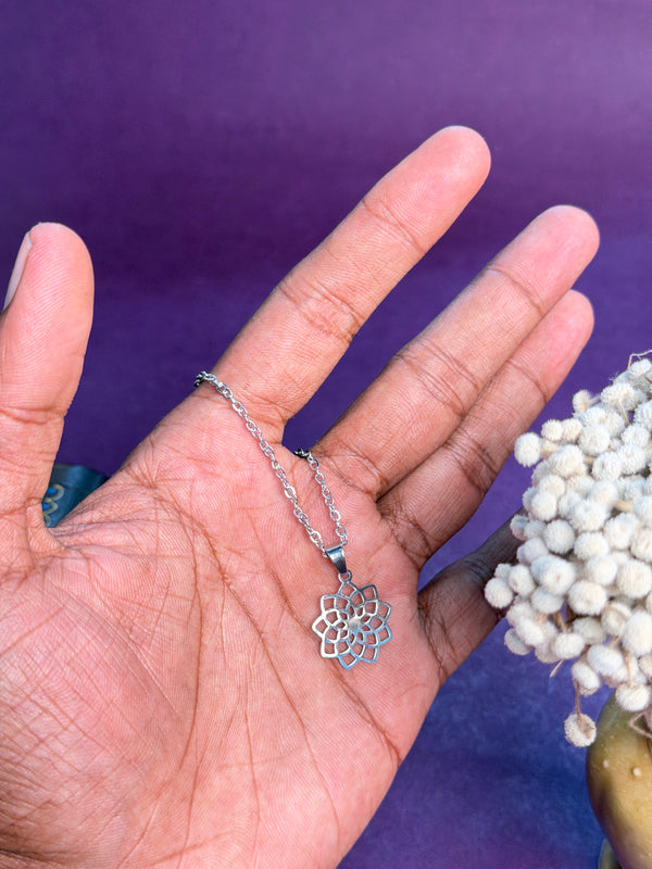 The Crown Chakra stainless steel silver necklace