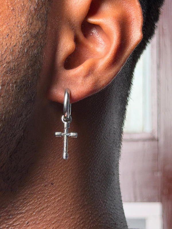 Cross hanging earring