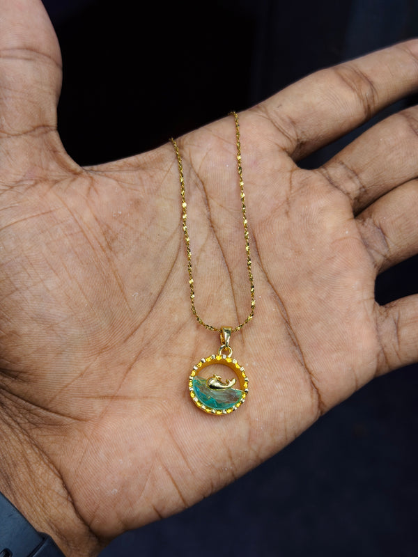 Ocean 18K gold plated stainless steel necklace
