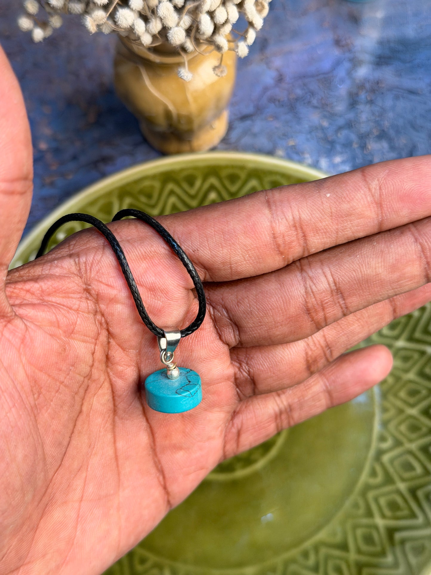 Turquoise natural stone necklace