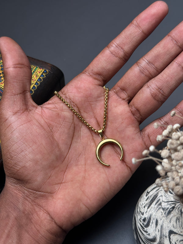 Moon 18k gold plated stainless steel chain