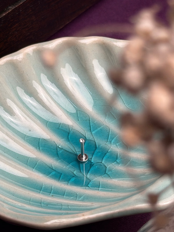 White Stone Mini Stud nose pin / earring