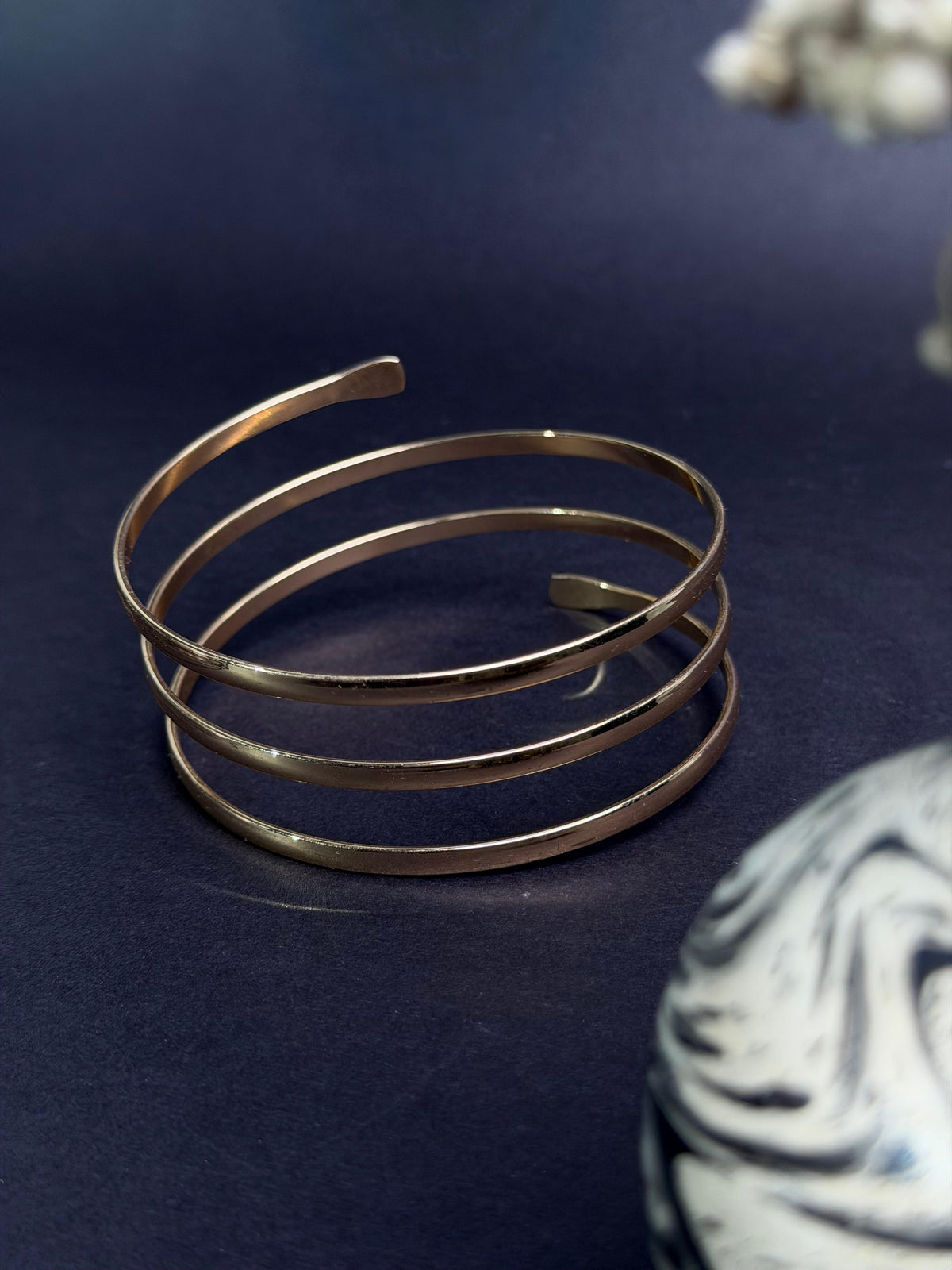 Triple band Gold stainless steel arm cuff set (Adjustable).