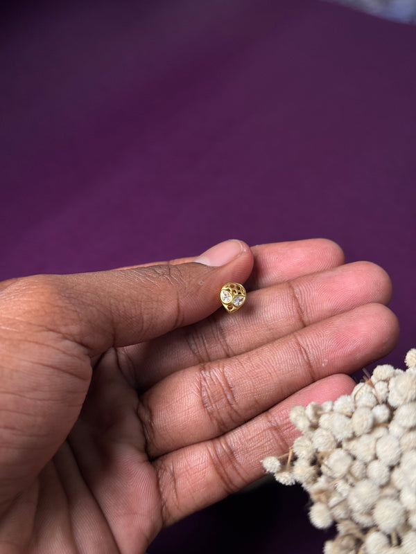 Alien 18k gold plated stud