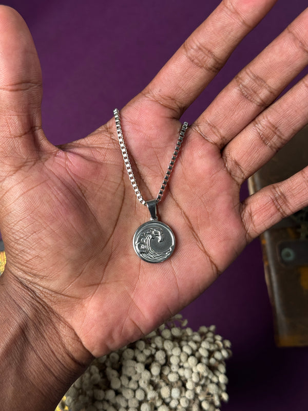 Wave stainless steel necklace