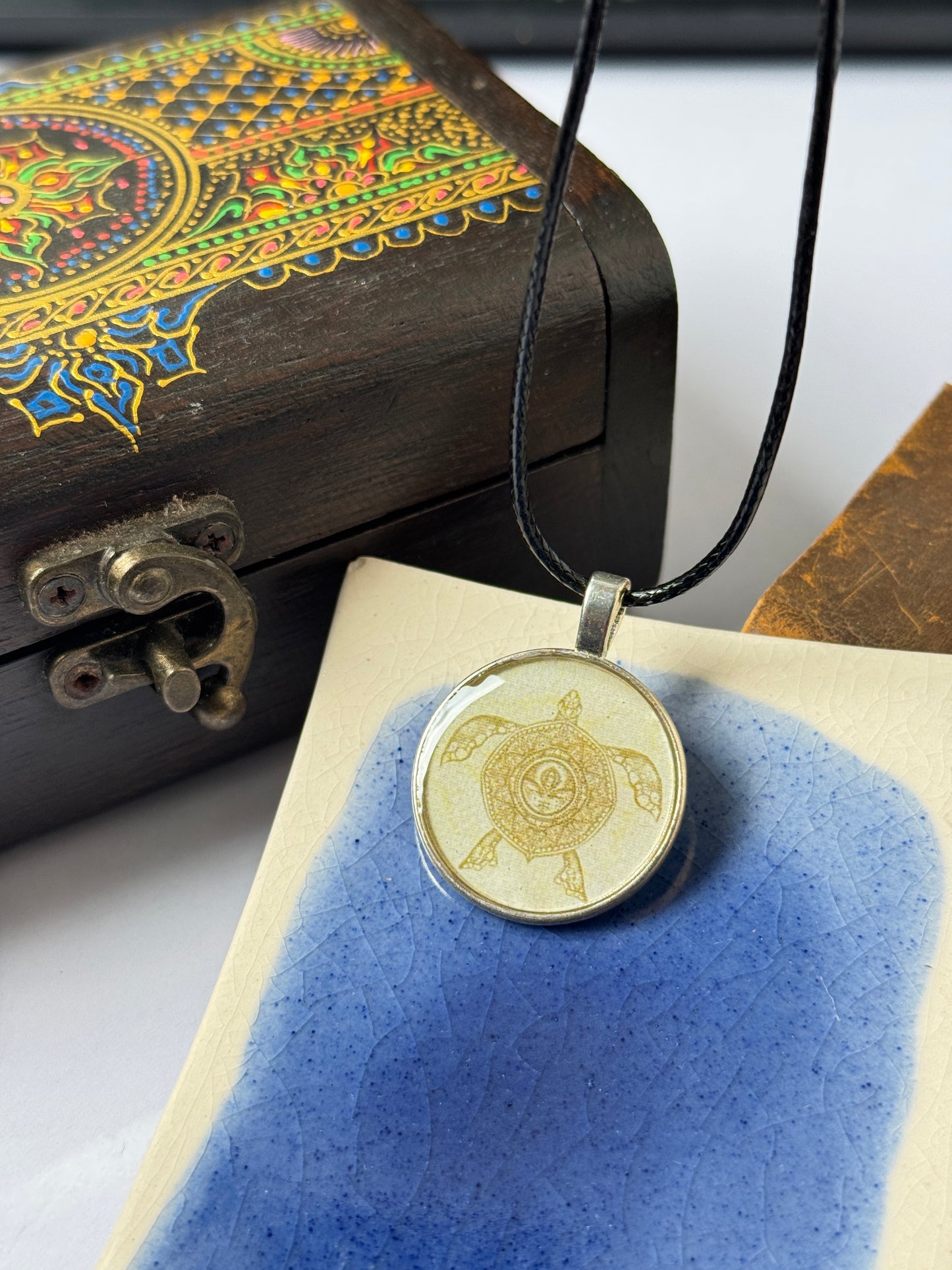 Turtle resin necklace