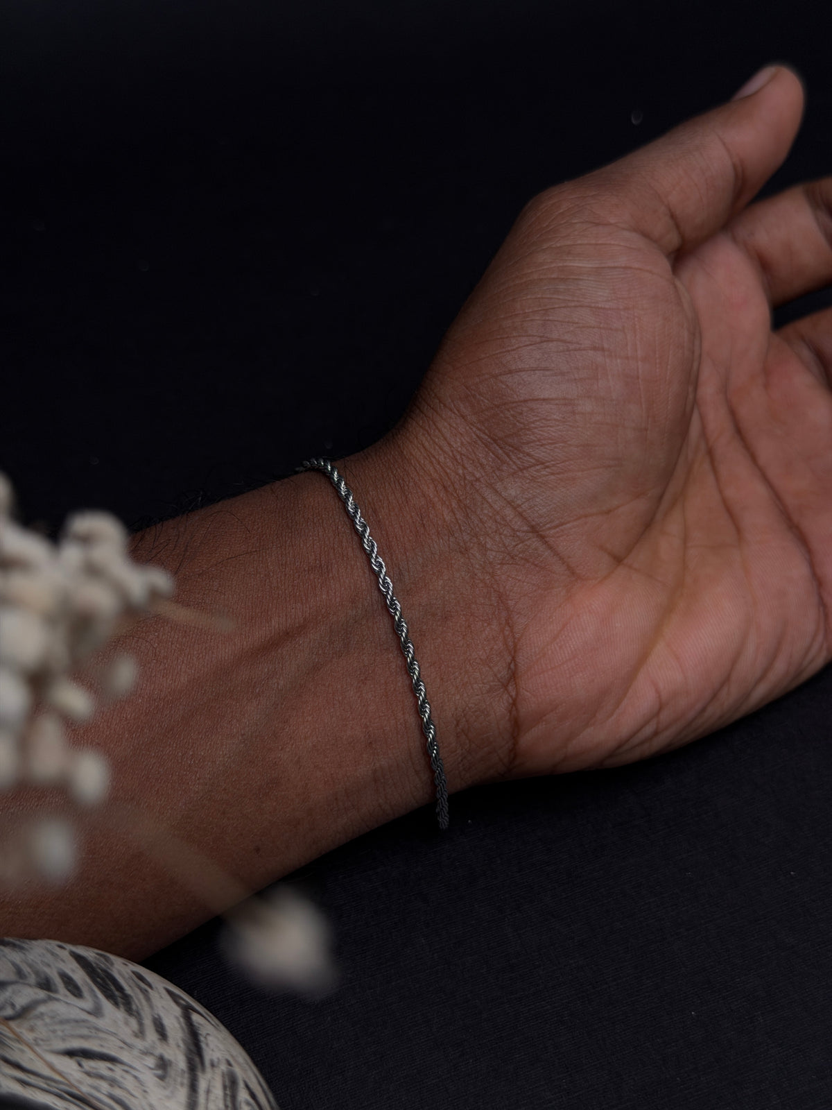 Stainless steel twisted rope type adjustable bracelet