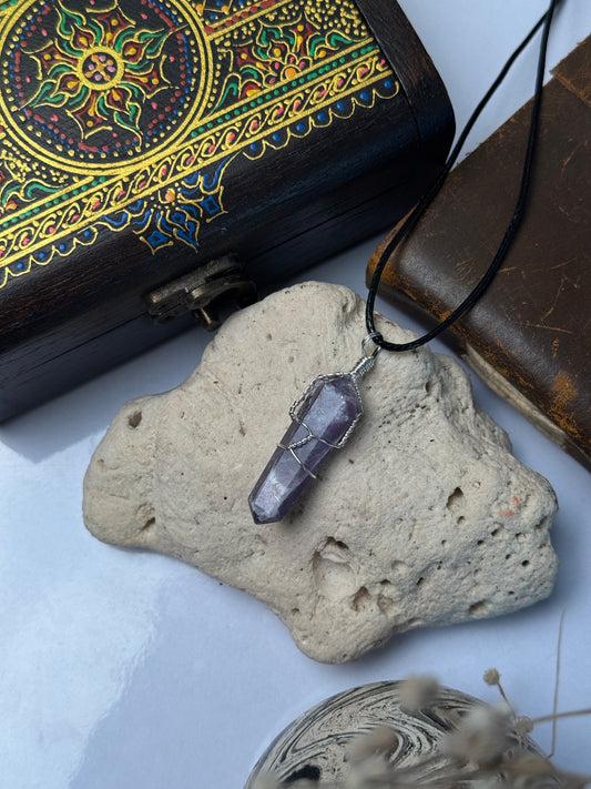 Grape agate pencil pendants