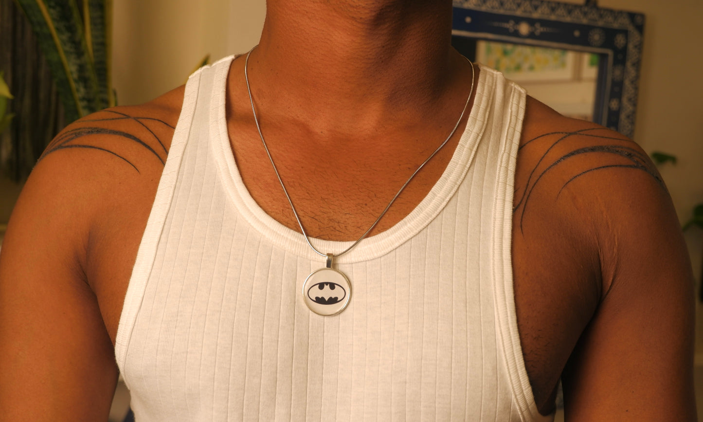 Batman resin stainless steel necklace