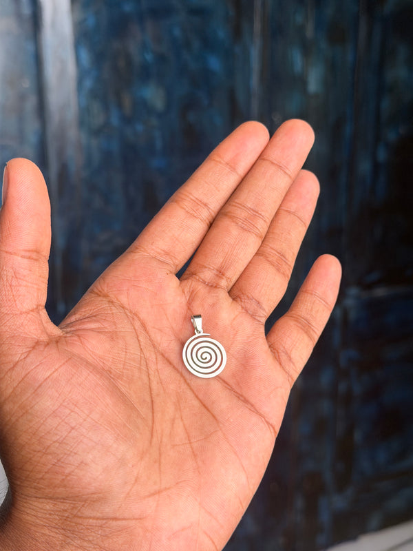 Spiral stainless steel  pendant with hook