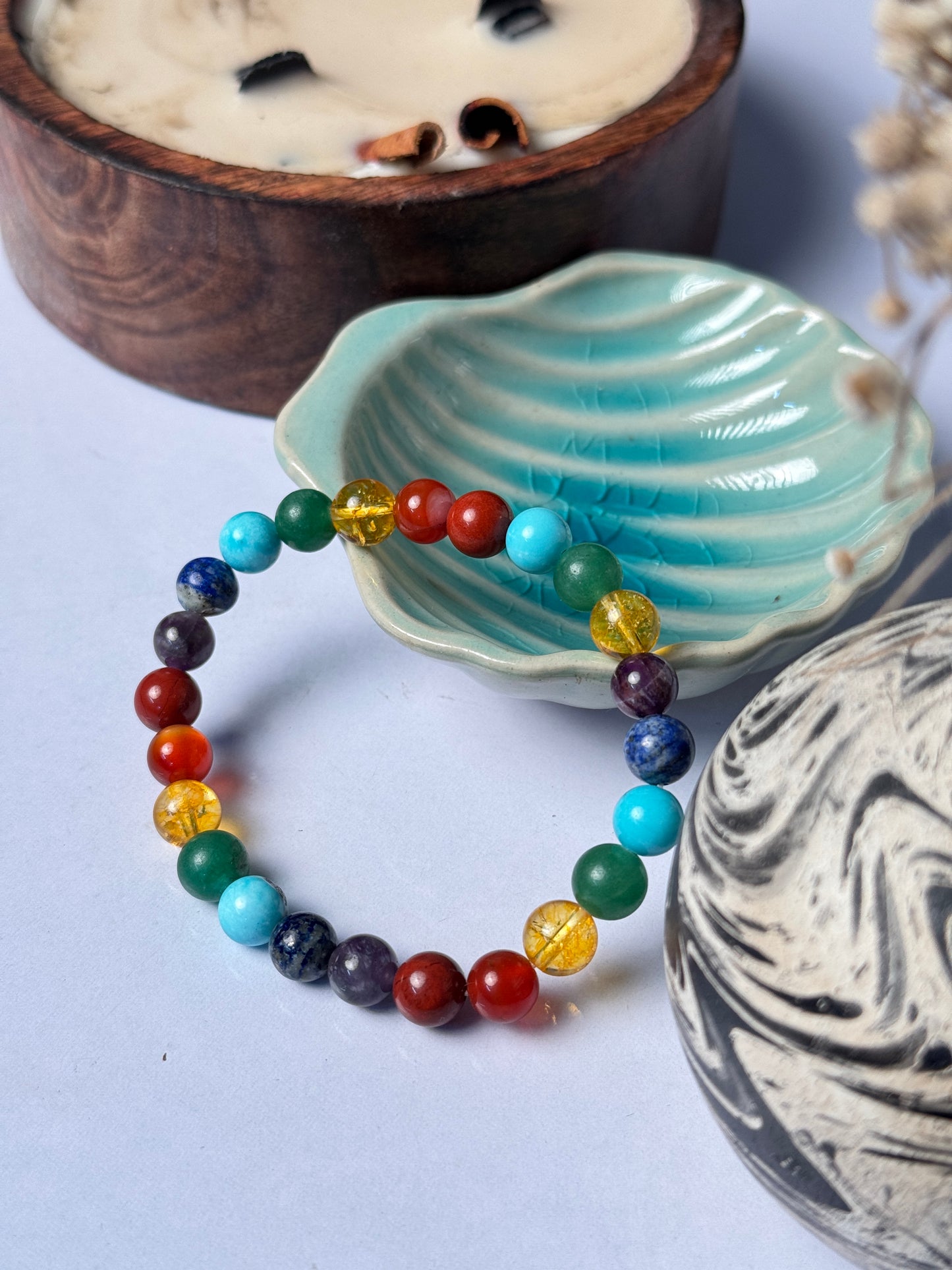 7 chakra natural stone bracelet