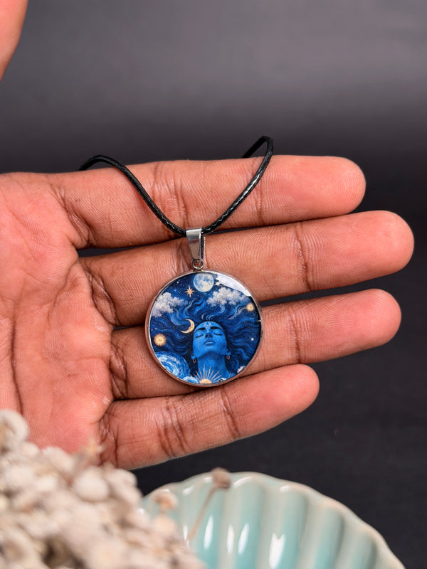 Indigo Shiva Resin Necklace
