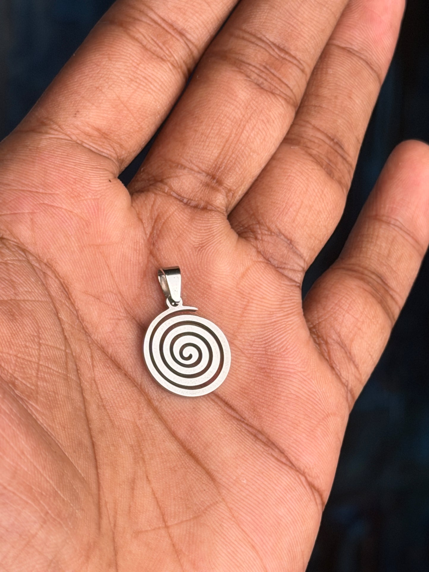 Spiral stainless steel  pendant with hook