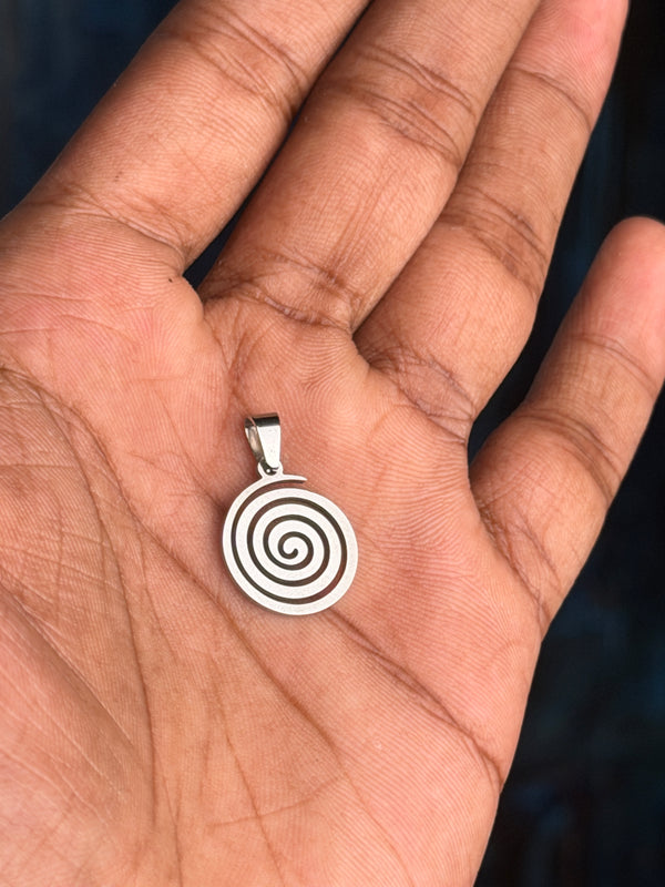 Spiral stainless steel  pendant with hook