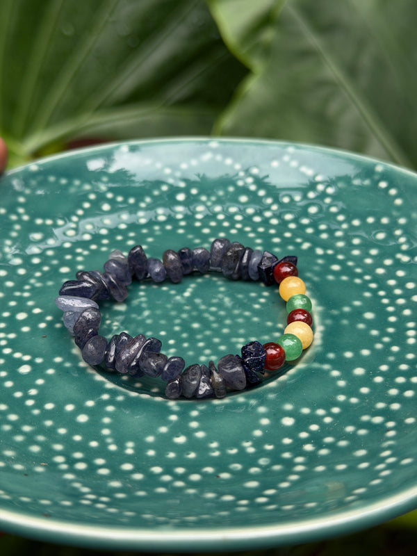 Handmade Iolite & Carnelian Bracelet