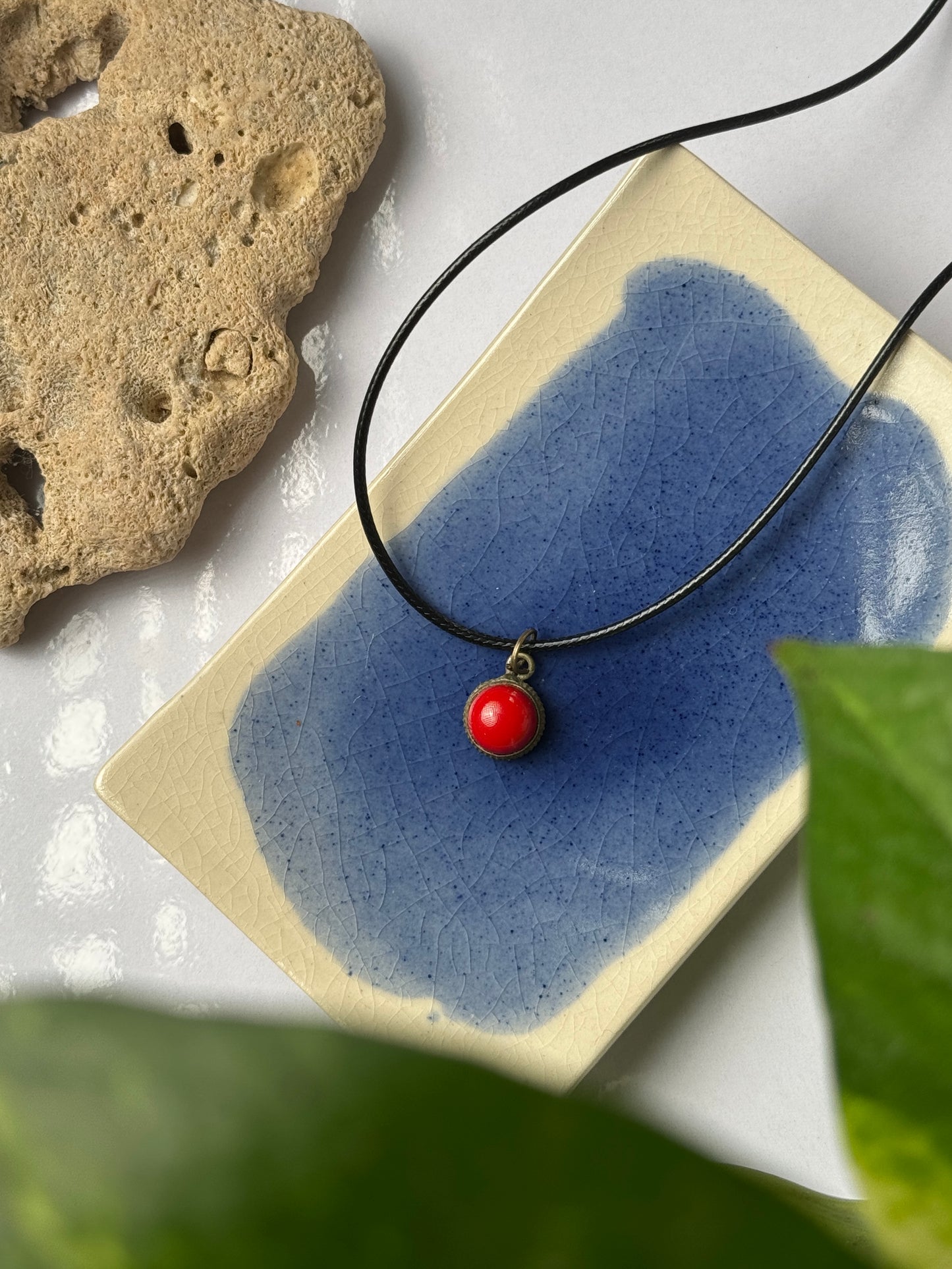 Corel stone necklace