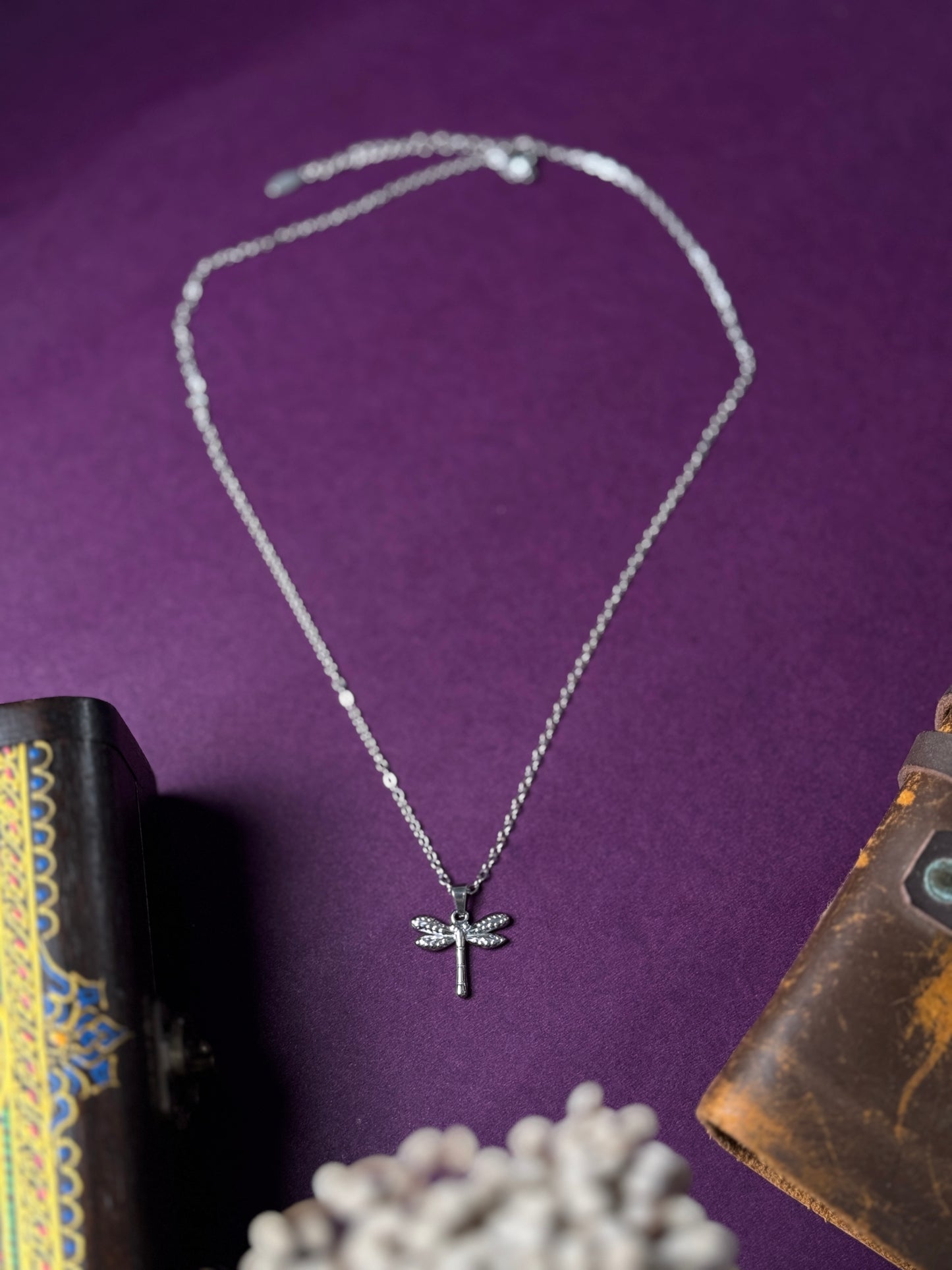 Dragon fly stainless steel necklace
