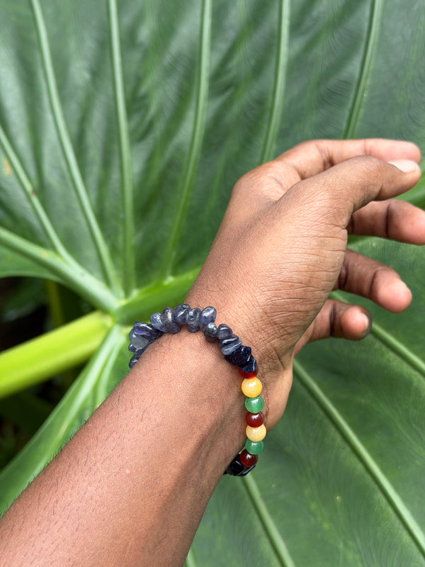 Handmade Iolite & Carnelian Bracelet