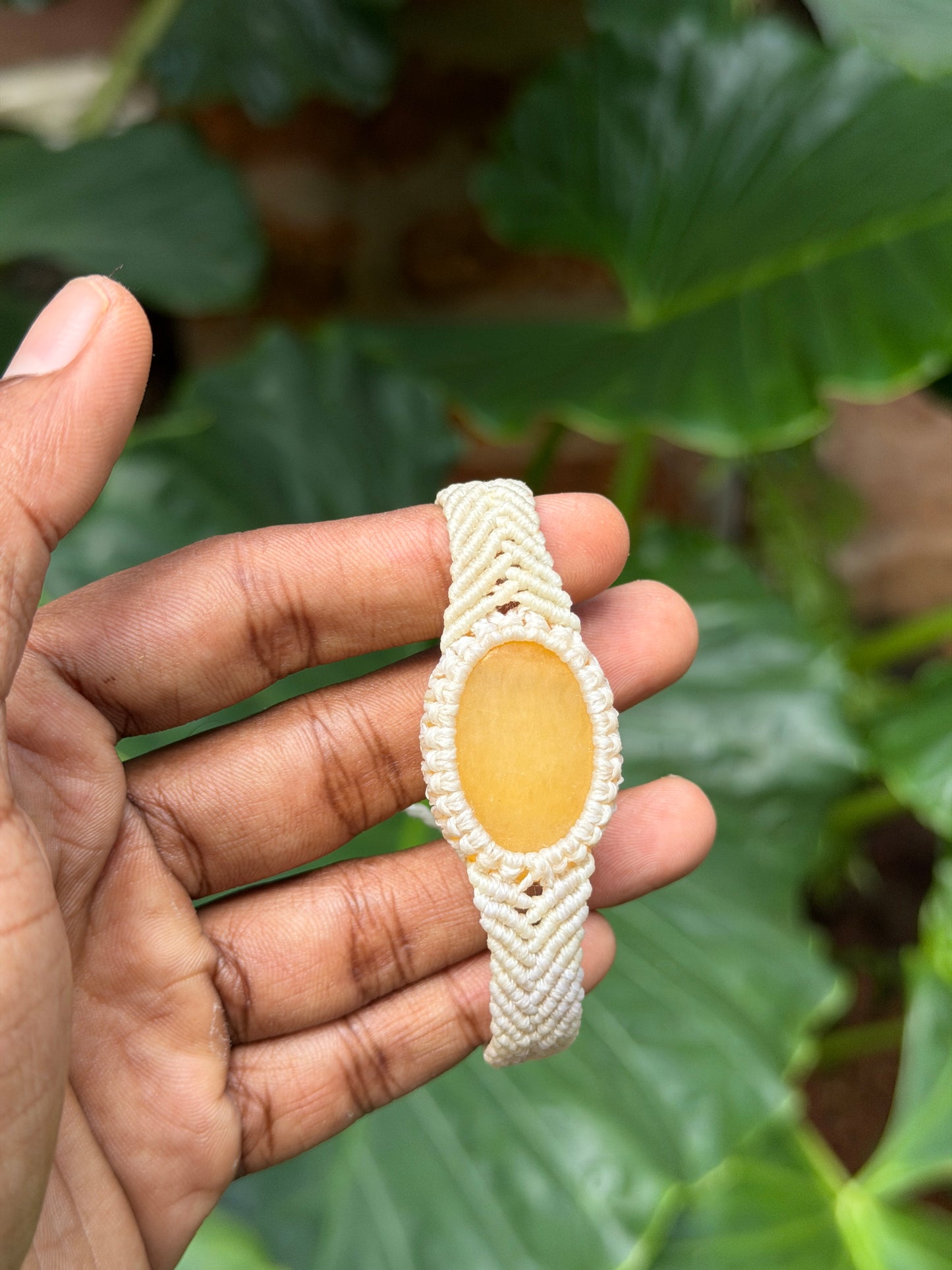 Tiger eye stone macrame adjustable bracelet