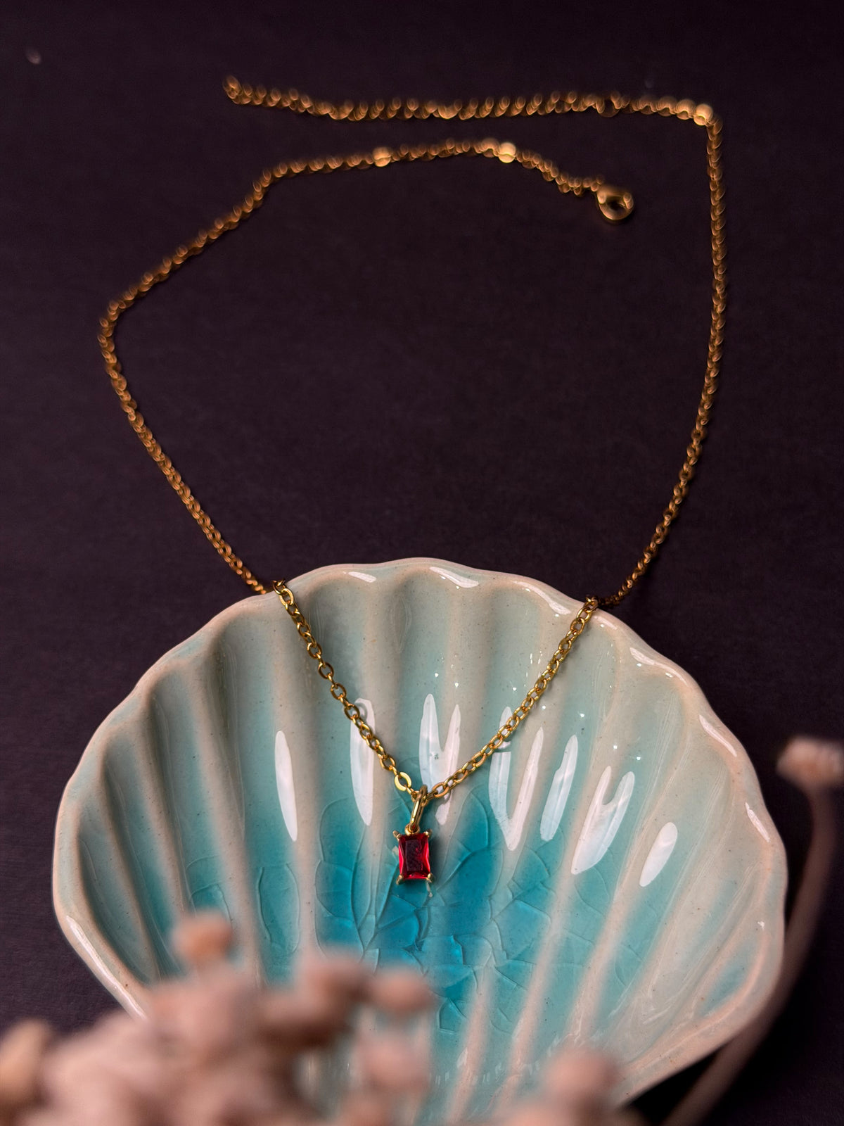 Birthstone 18k Gold-plated Stainless steel necklace