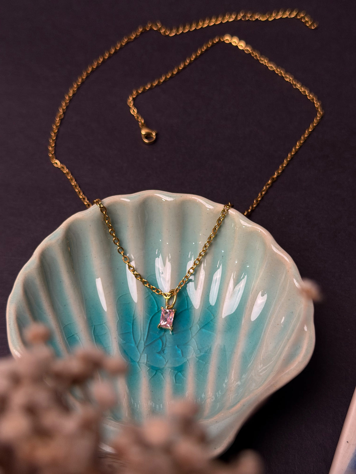 Birthstone 18k Gold-plated Stainless steel necklace