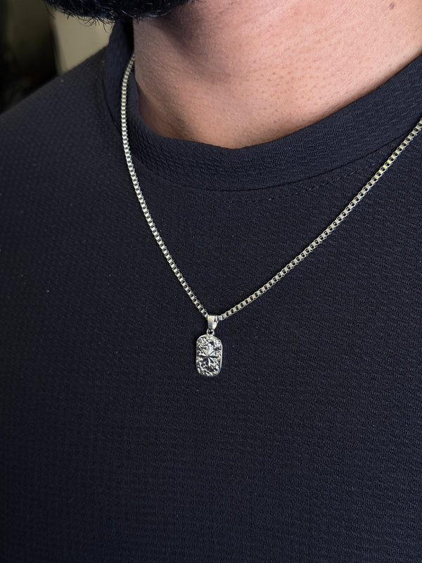 Star rectangle stainless steel necklace