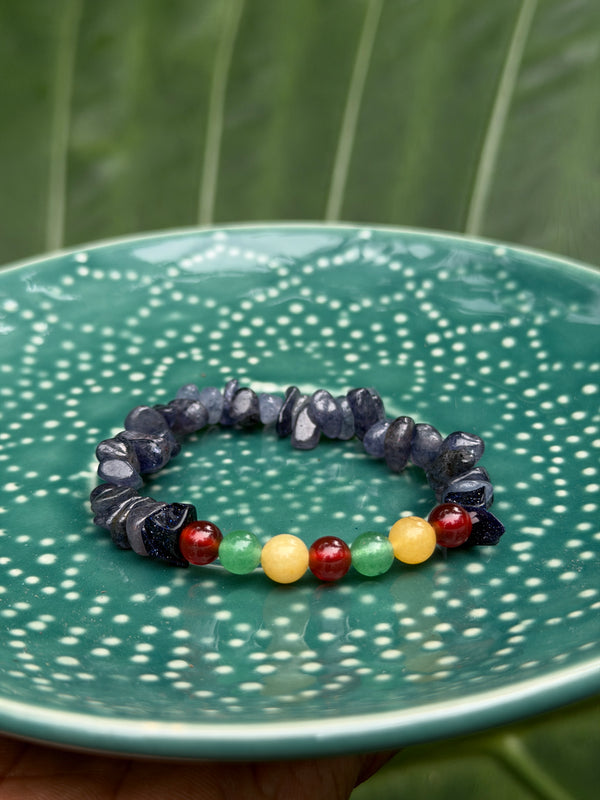 Handmade Iolite & Carnelian Bracelet