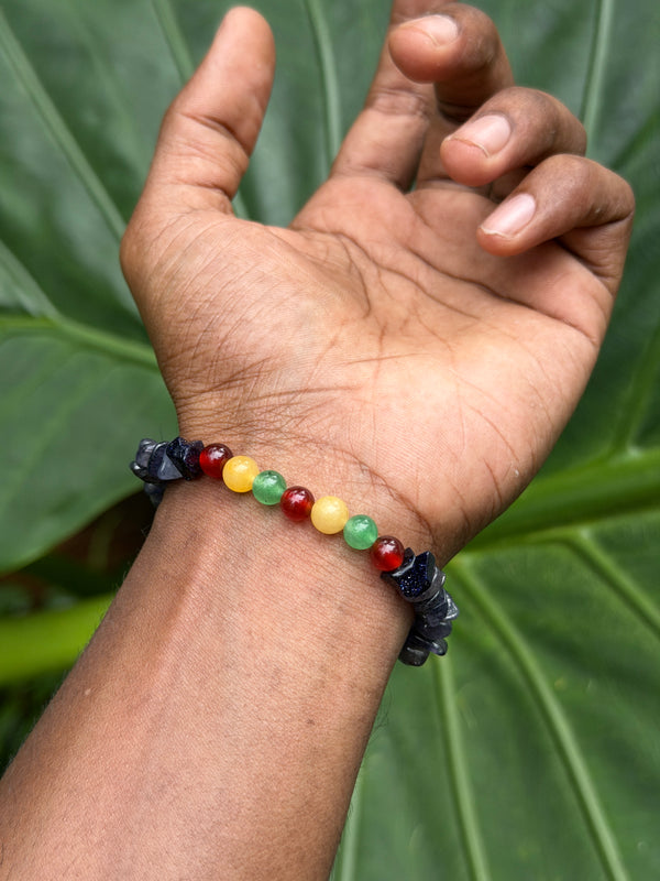 Handmade Iolite & Carnelian Bracelet