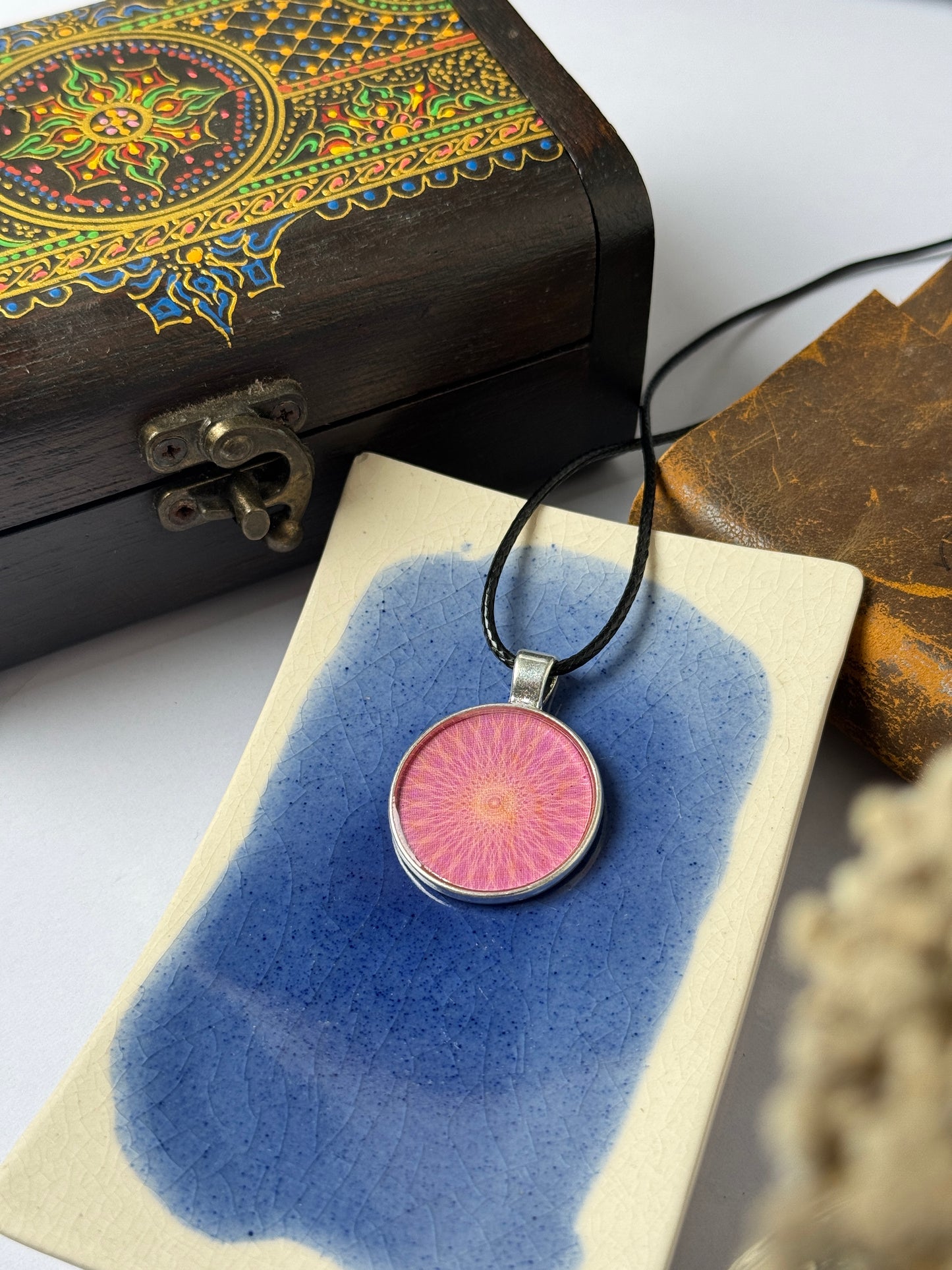 Mandala resin necklace