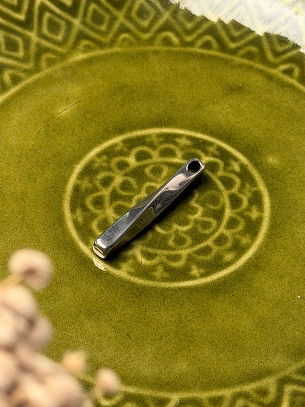 Twisted cube Stainless steel pendant
