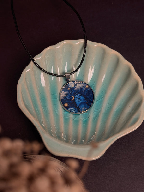 Indigo Shiva Resin Necklace