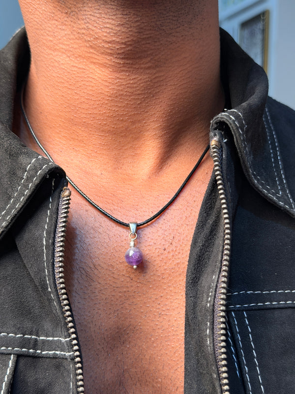 Amethyst natural stone necklace