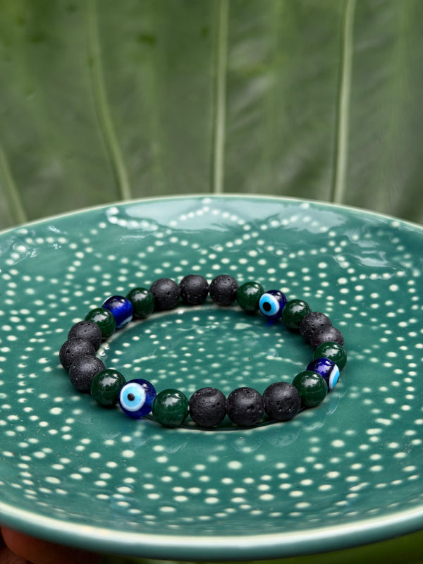 Handmade Turquoise & Clear Quartz Bracelet