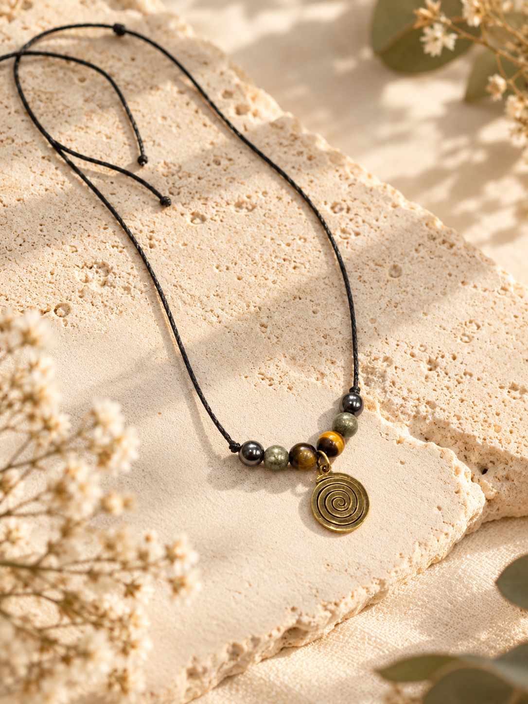 Natural Stone spiral Choker