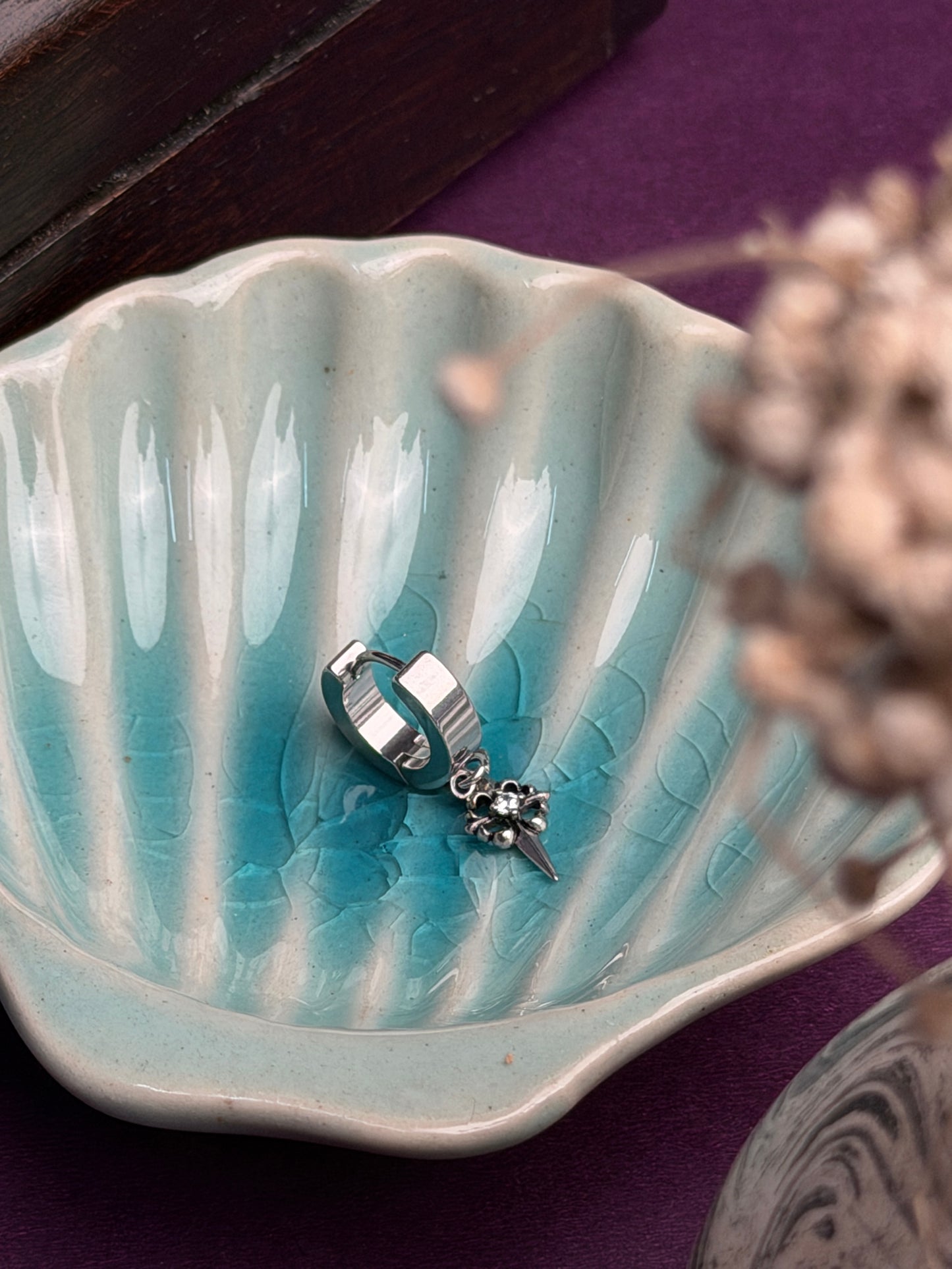 Fleur Spike Drop Huggie Earring
