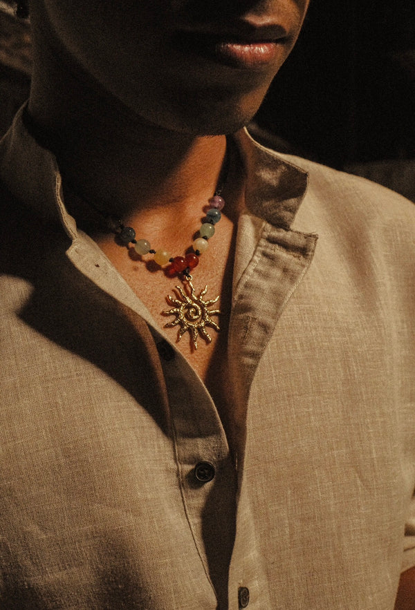 Natural Stone Minimal sun  Choker