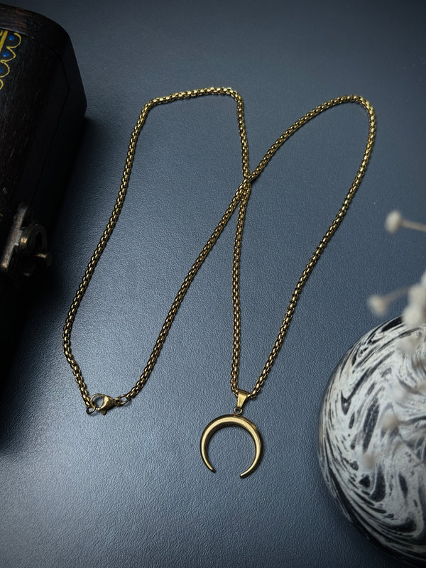 Moon 18k gold plated stainless steel chain