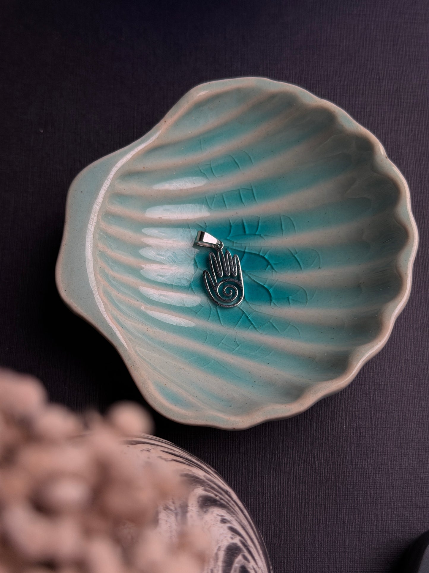 Spiral Hamsa Pendant