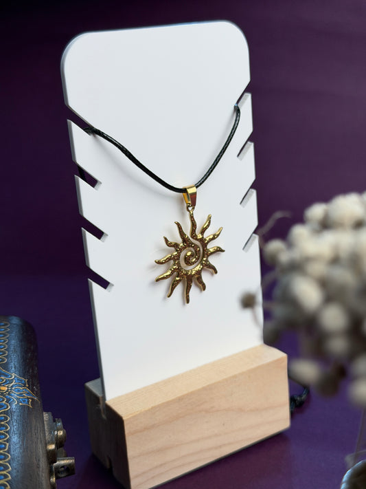 Spiral sun 18k gold plated necklace