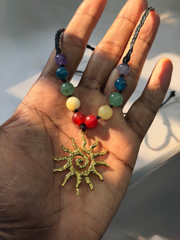 Natural Stone Minimal sun  Choker