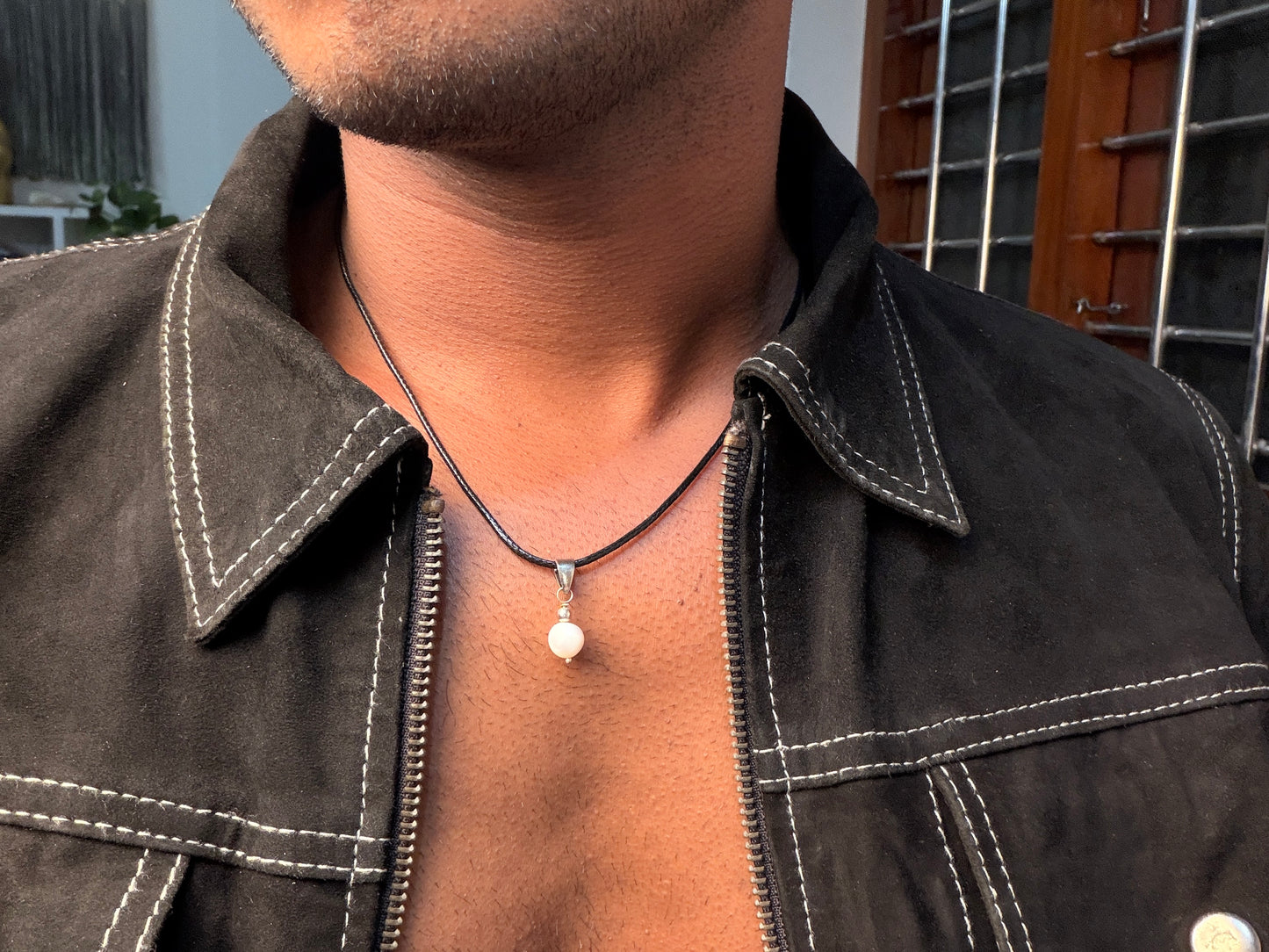 Pearl natural stone necklace