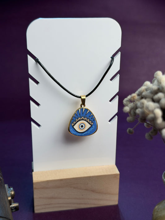 Big evil  eye18k gold plated necklace