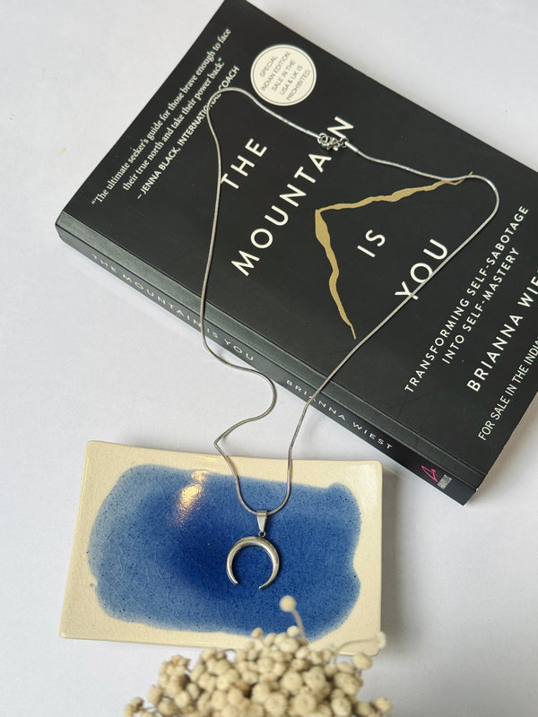 Crescent Moon Stainless steel 55 cm chain