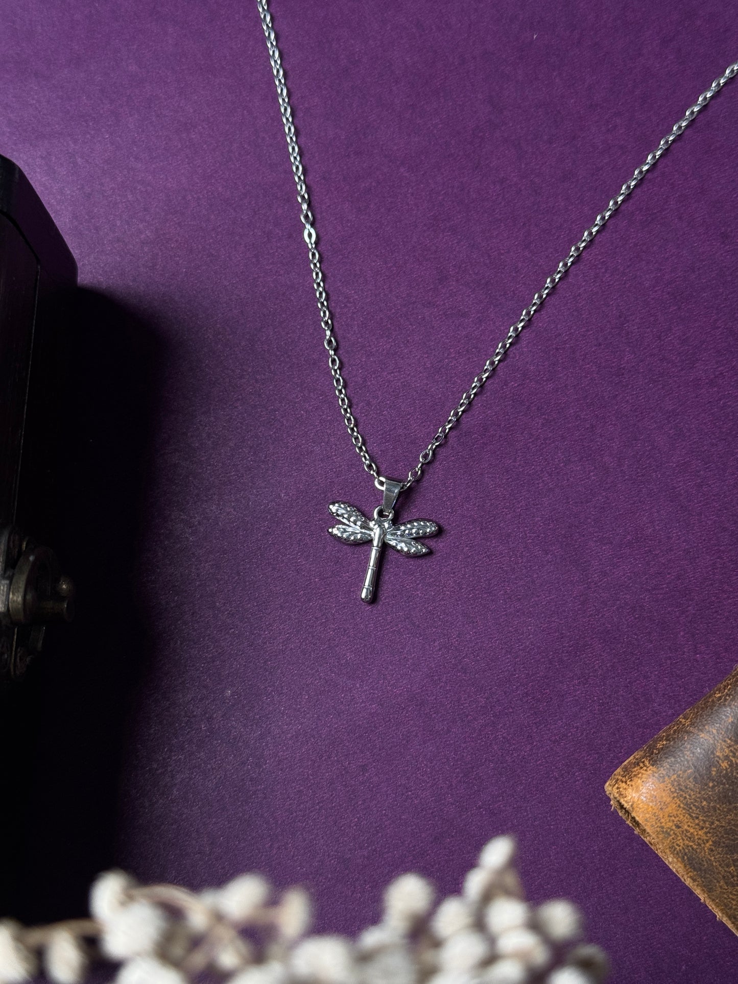 Dragon fly stainless steel necklace