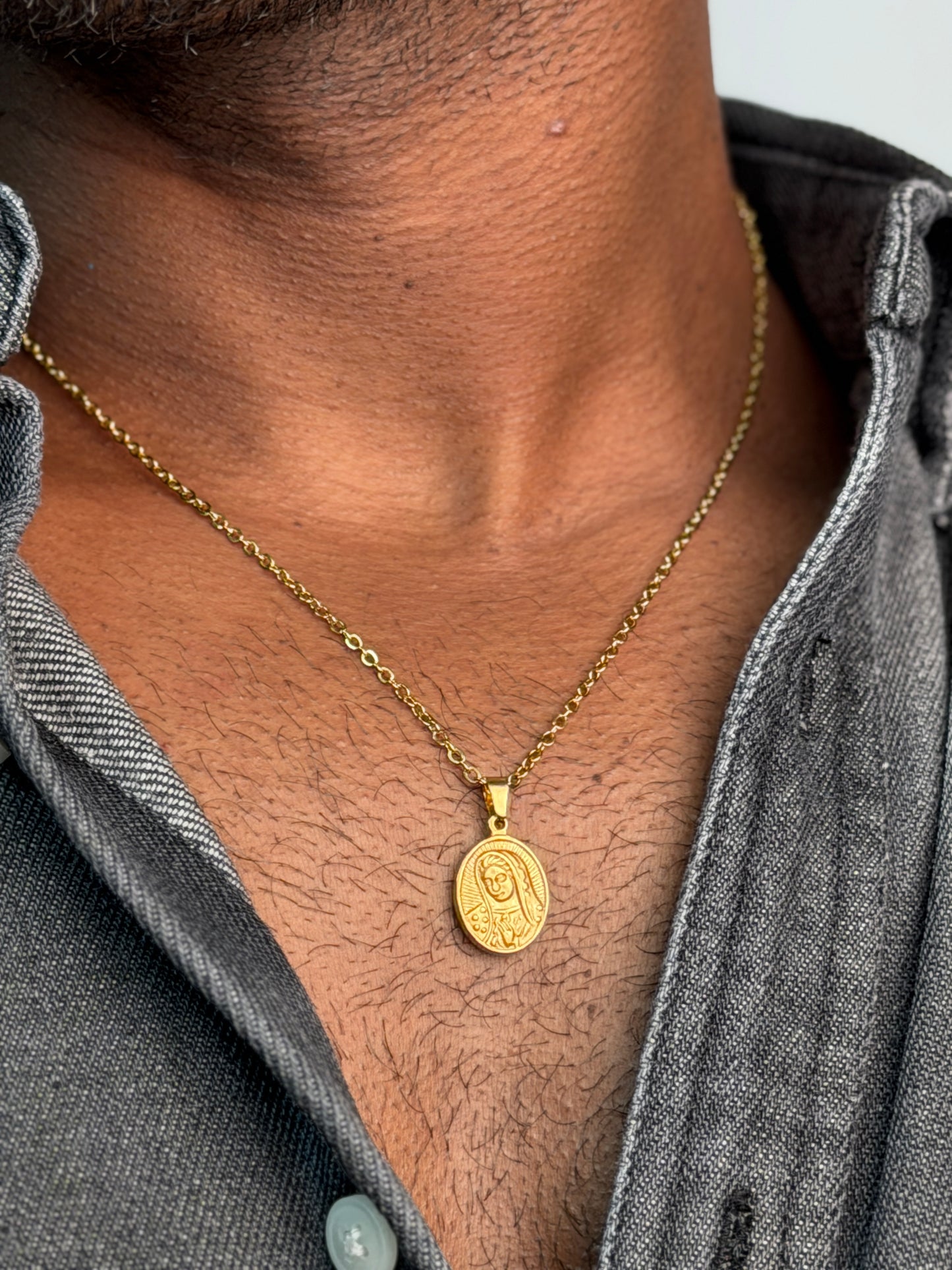Mother marry 18k gold plated stainless steel necklace