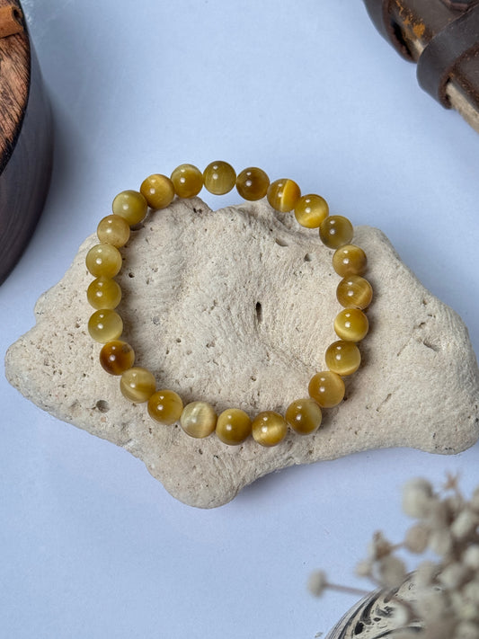 Tiger eye bracelet ( lemon yellow shade )