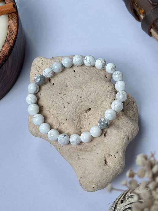 Howlite natural stone bracelet ( without budha head )